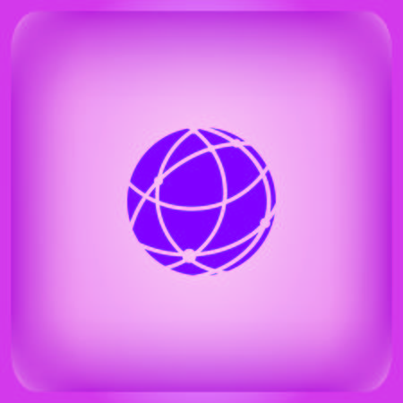 Holding globe, social network icon isolated on plain violet backgroundのイラスト素材