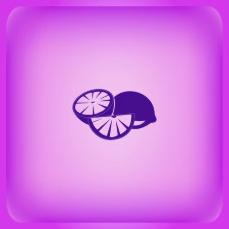 Lemon icon isolated on plain violet backgroundのイラスト素材