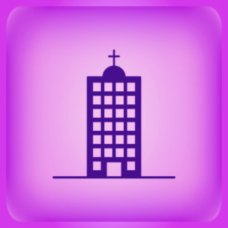 Christian church, house of prayer isolated on plain violet backgroundのイラスト素材