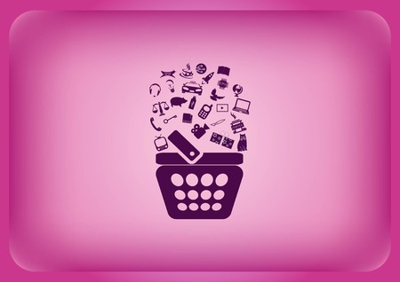 Shopping trolley, cart icon Vector illustration.のイラスト素材