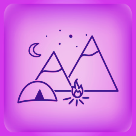 Mountain landscape. Camping icon.のイラスト素材