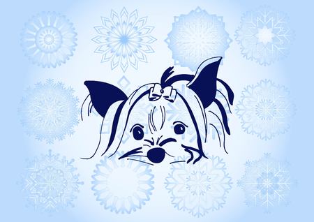 Vector illustration of a puppy. A small dog.のイラスト素材