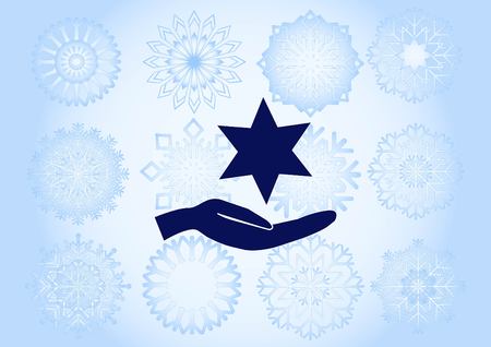 Star of David Jewish synagogue iconのイラスト素材