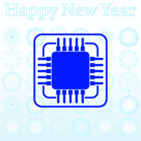 Circuit board, technology icon, vector illustration. Flat design styleのイラスト素材