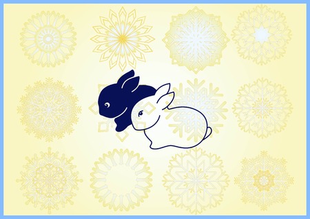 Vector illustration of a rabbit. Easter bunny line icon.のイラスト素材