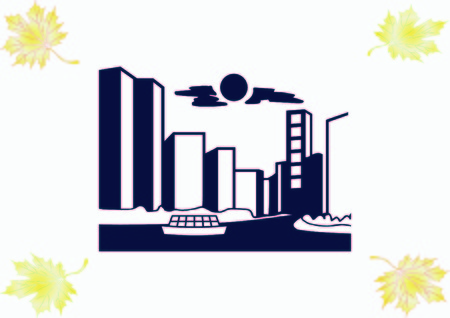 City silhouette icon. Vector Illustration. logo City landscape.のイラスト素材