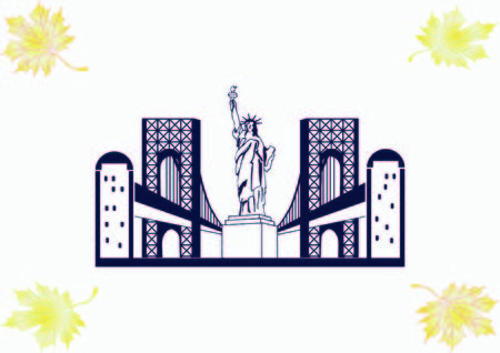 City silhouette icon. Vector Illustration. logo New Yorkのイラスト素材