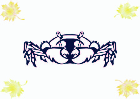 Vector illustration of a crab. Logo, graphics, seafood. Marine reptile.のイラスト素材