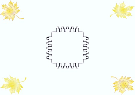 Circuit board, technology icon, vector illustration. Flat design styleのイラスト素材