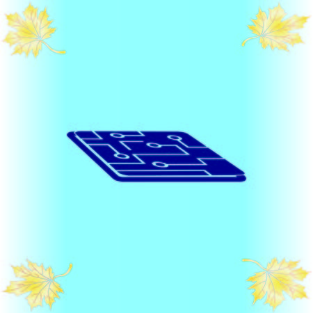 Circuit board, technology icon, vector illustration. Flat design styleのイラスト素材