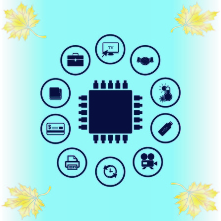 Circuit board, technology icon, vector illustration. Flat design styleのイラスト素材