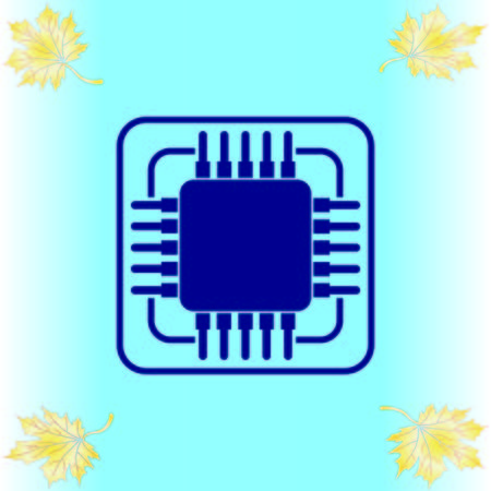 Circuit board, technology icon, vector illustration. Flat design styleのイラスト素材