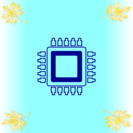 Circuit board, technology icon, vector illustration. Flat design styleのイラスト素材