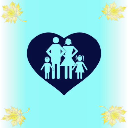 Human heart, Love family iconのイラスト素材
