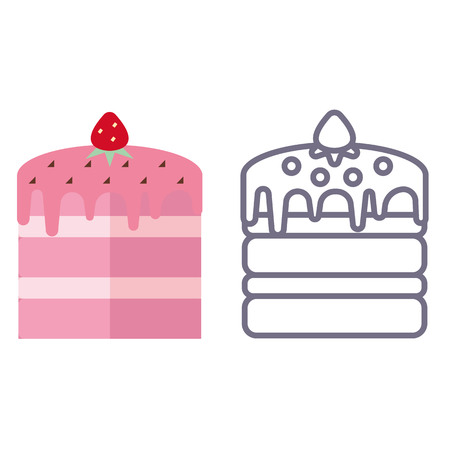 Vector illustration of cakes on white background.