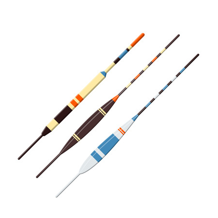 Vector illustrations set of fishing plastic floatsのイラスト素材