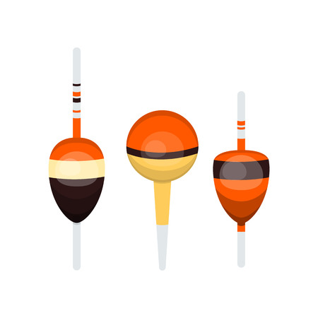 Vector illustrations set of fishing floatsのイラスト素材