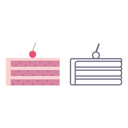 Cake. Icons on isolated backgroundのイラスト素材
