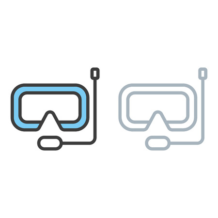 Swimming mask. Travel vector icon on white isolated backgroundのイラスト素材