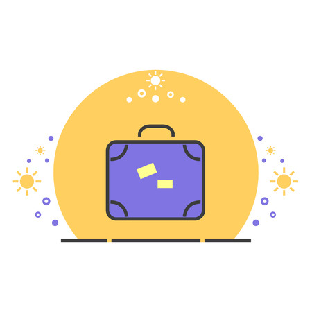 Colored travel luggage vector illustration. Summer vacation icon.のイラスト素材