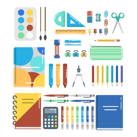 a set for school and office illustartionのイラスト素材