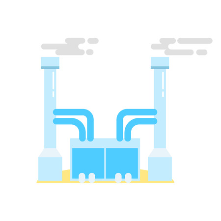 Eco factory illustration. Alternative and environmental friendly technology and lifestyle.のイラスト素材