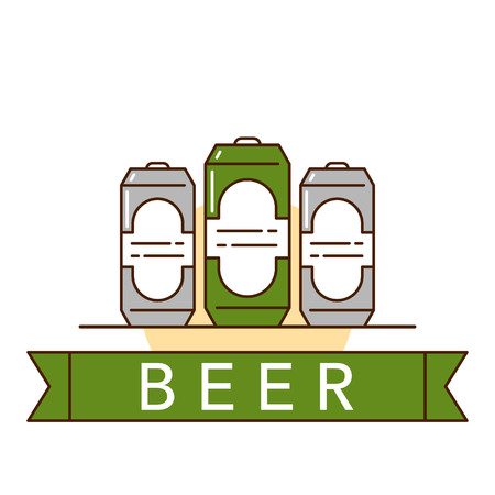 Vector illustration of the beer cans Alcohol drinks and beverages topic.のイラスト素材