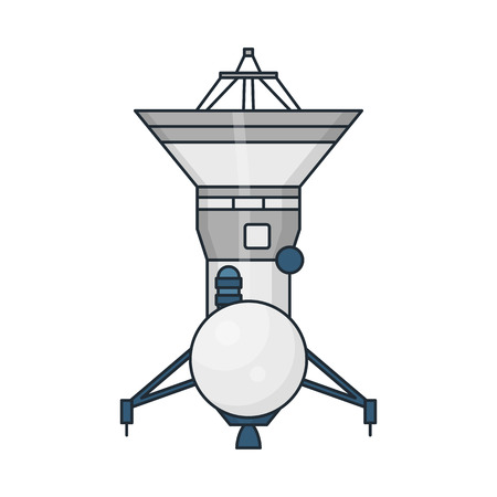 Vector illustration of a space station on white background. Space topic.のイラスト素材