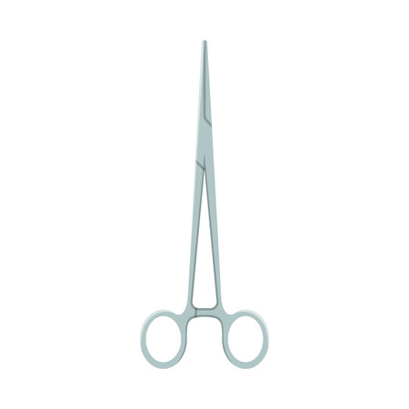 Vector illustration of medical scissors drill on white background. Dentistry topic.のイラスト素材