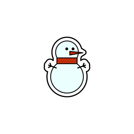 Illustration of a Christmas snow man.のイラスト素材