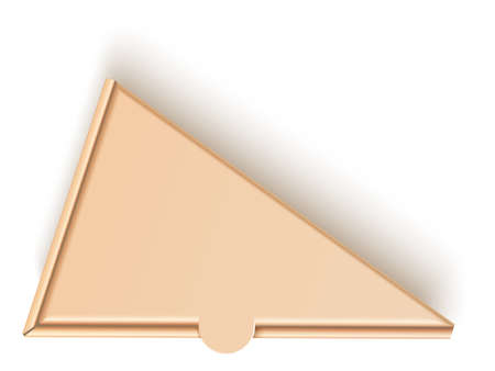 Triangle cardboard package. Slice pizza box. Piece of cake packのイラスト素材