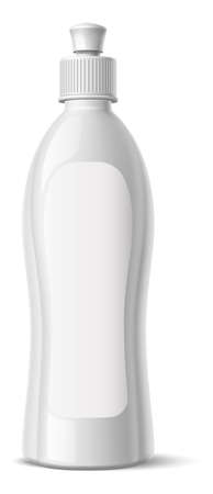 Plastic dish wash container mockup. Realistic detergent bottleのイラスト素材