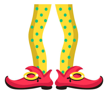 Funny cartoon elf legs. Christmas traditional symbolのイラスト素材