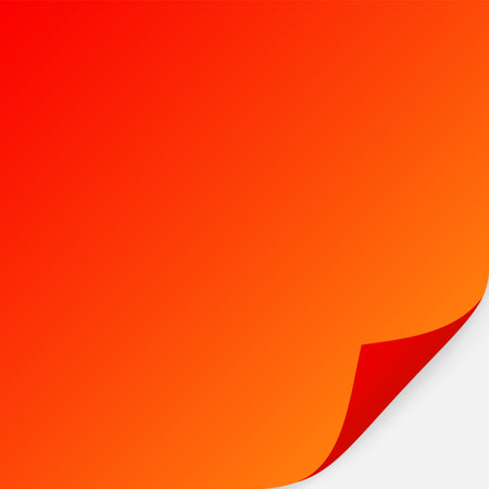 Red paper note with curled corner. Realistic templateのイラスト素材