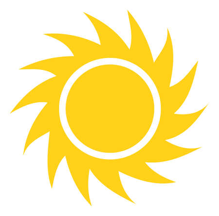 Flat sun icon. Sharp light rays star. Sunbeam symbolのイラスト素材
