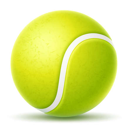 Tennis ball. Realistic green yellow texture. Sport game inventoryのイラスト素材
