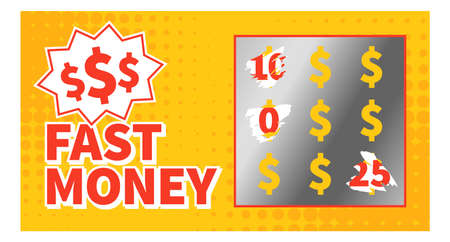 Fast money chance game. Lottery ticket templateのイラスト素材