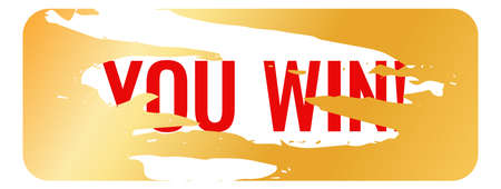 Win label scratch effect. Golden square cardのイラスト素材
