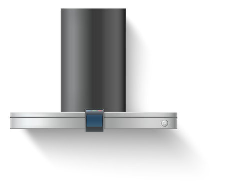Kitchen range hood. Realistic shiny air extractorのイラスト素材