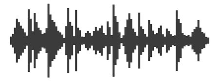 Voice recording visualization. Sound signal wave volumeのイラスト素材