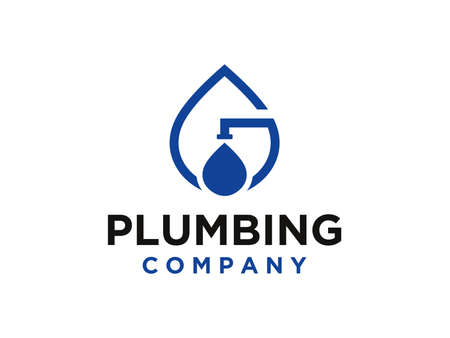 Plumbing Water Logo Template Design Vector, Emblem, Design Concept, Creative Symbolのイラスト素材