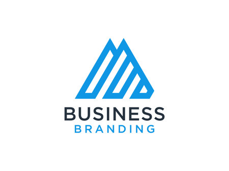 Abstract Geometric Triangle Letter M or AM Logo Concept Design Template Element. Flat Vector Illustration.のイラスト素材