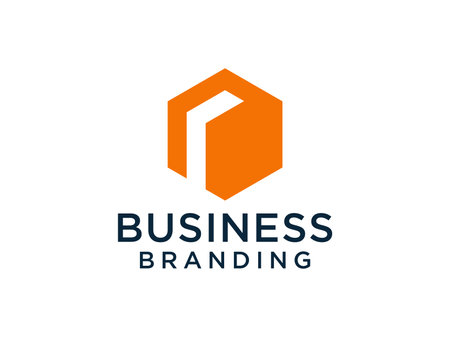 Modern Initial Letter R Logo. Orange Geometric Shape isolated on White Background. Usable for Business and Branding Logos. Flat Vector Logo Design Template Elementsのイラスト素材
