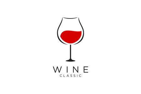 Wine Glass for Hotel Motel Bar Restaurant logo designのイラスト素材