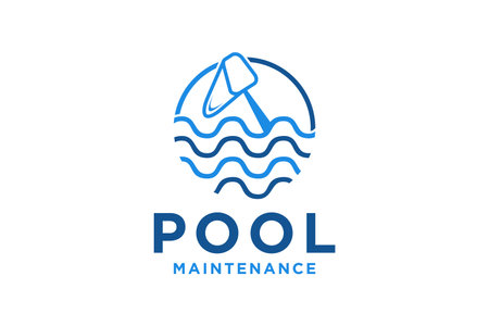 Swimming Pool Service Logo with Cleaning Pool and Maintenance Conceptのイラスト素材