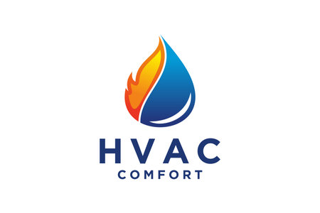 HVAC logo design, heating ventilation and air conditioning, HVAC logo pack templateのイラスト素材