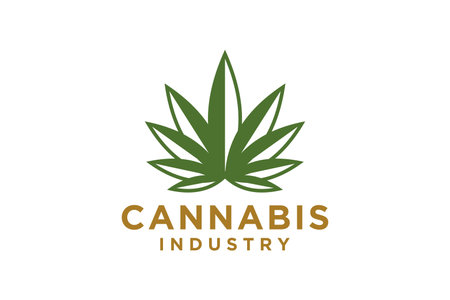 Medical marijuana. Cannabis green leaf logo. vector illustrationのイラスト素材