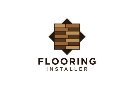 Flooring logo parquet vector illustration designのイラスト素材
