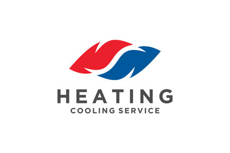 HVAC logo design, heating ventilation and air conditioning, HVAC logo pack templateのイラスト素材
