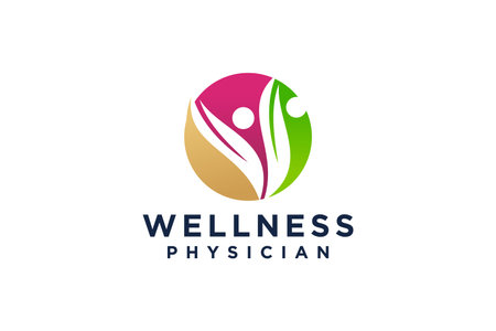 Abstract Wellness Logo. Usable for Nature, Cosmetics, Healthcare and Beauty Logos. Flat Vector Logo Design Template Elementのイラスト素材